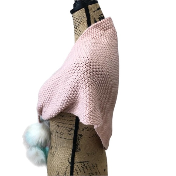 Capelli Kids Pink Cotton Candy Pom Pom Scarf Wrap - Picture 4 of 8